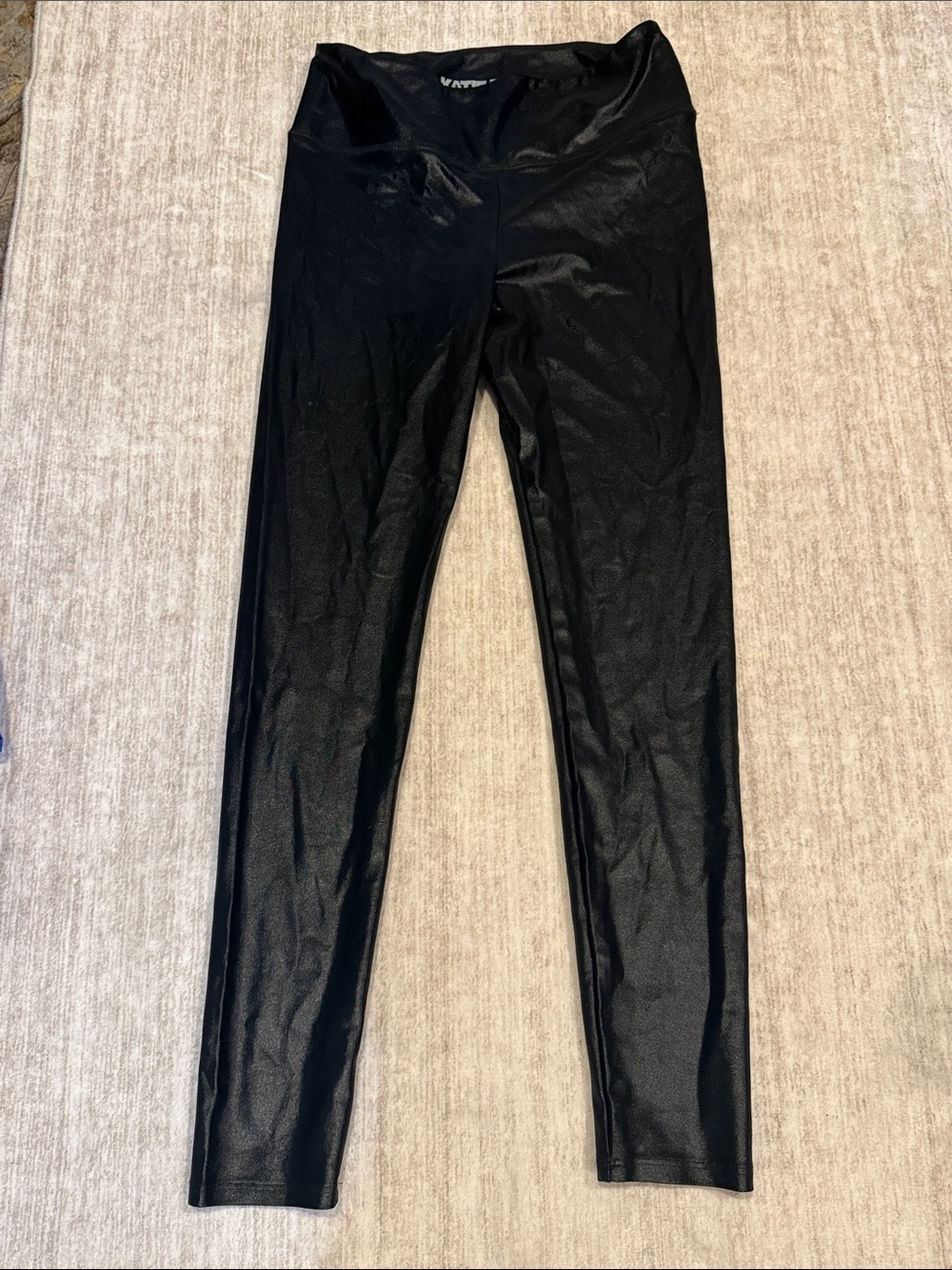 Katie j NYC teen junior size large black shiny leggings